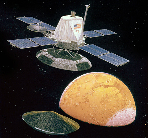 Viking Orbiter releasing the lander