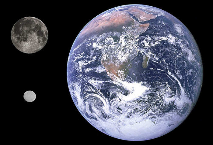 Ceres, Moon, Earth
