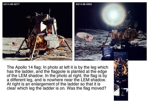 apollo 14 flag moved